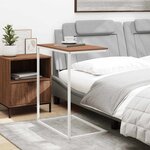 vidaXL Table d'appoint Blanc 55x35x66 cm Bois d'ingénierie