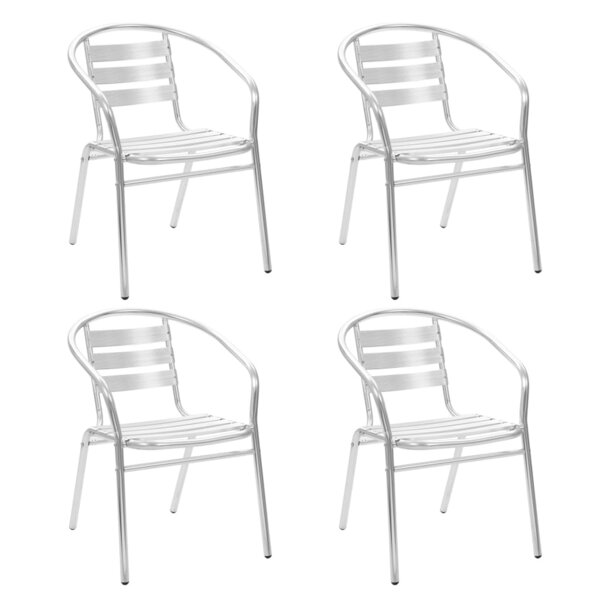 vidaXL Chaises empilables d'extérieur 4 Pièces Aluminium