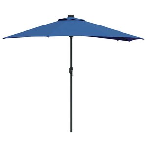 vidaXL Parasol de jardin 294 x 150 x 223 cm Polyester et Acier Azur