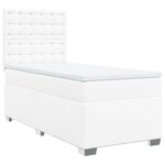 vidaXL Sommier à lattes de lit avec matelas Blanc 100x200cm Similicuir