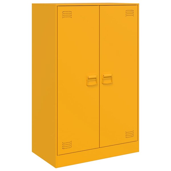 vidaXL Buffet jaune moutarde 67x39x107 cm acier