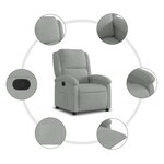 vidaXL Fauteuil inclinable en velours gris clair