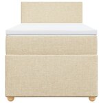 vidaXL Sommier à lattes de lit avec matelas Crème 90x200 cm Tissu