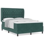 Lit avec sommier tapissier et matelas vidaXL Vert foncé 140x200 cm Velours
