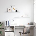 vidaXL Étagère Murale avec étagère 2 Pièces Marbre blanc 100 x 9 x 3 cm