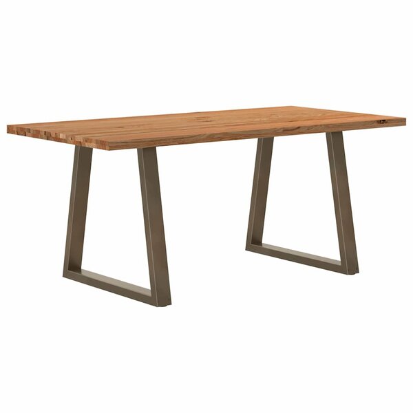 vidaXL Table à manger marron clair bois de chêne massif rectangulaire
