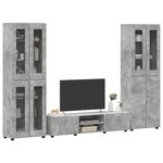 vidaXL Ensemble meuble TV FLORIN Gris béton Bois d'ingénierie