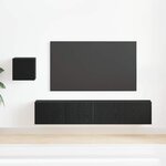 vidaXL Set de meuble TV Montage mural 4 Pièces Chêne noir 80 x 30 x 30 cm