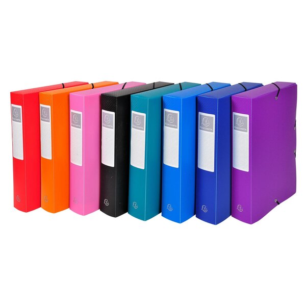 Boite De Classement Exabox Dos 60mm Polypropylène 7/10e Opak - A4 - Couleurs Assorties - Exacompta