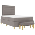 vidaXL Lit à Ressorts avec Matelas & Banc Taupe 120x190 cm Tissu