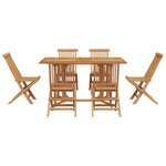 vidaXL Ensemble de salle à manger pour jardin 7 Pièces Marron