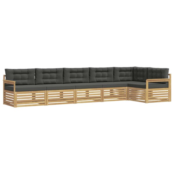 vidaXL Ensemble de canapés d'extérieur 6 Pièces Blanc et anthracite