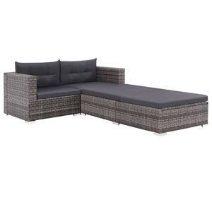 Salon de jardin meuble d'extérieur ensemble de mobilier 3 pièces avec coussins résine tressée gris 02_0015997