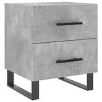 vidaXL Table de chevet gris béton 40x35x47 5 cm bois d’ingénierie