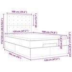 vidaXL Cadre de lit ottoman avec matelas bleu 120x190 cm tissu