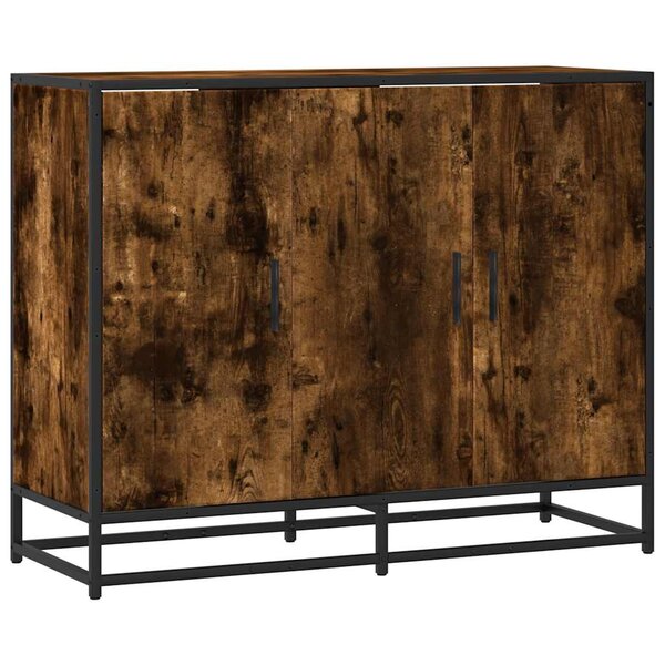 vidaXL Buffet chêne fumé 94x35x76 cm bois d'ingénierie