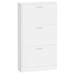vidaXL Armoire à chaussure Blanc brillant 59x17x108 cm Bois ingénierie