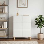 vidaXL Armoire à tiroirs Blanc 66 x 34 5 x 90 cm Bois d'ingénierie