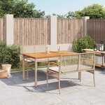 vidaXL Ensemble à manger de jardin et coussins 3 Pièces Beige poly rotin