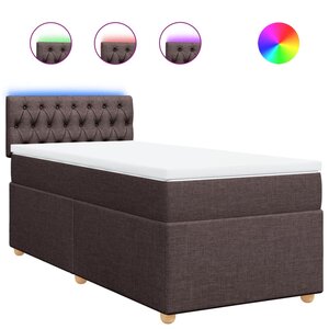 vidaXL Sommier à lattes de lit avec matelas Marron foncé 100x200 cm