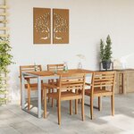 vidaXL Table de Jardin Gris 140 x 80 x 75 cm Bois d'Acacia Massif