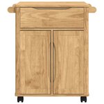vidaXL Chariot de cuisine FLORO Cire marron 72 5 x 45 x 80 cm
