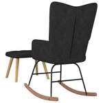 vidaXL Chaise à bascule avec repose-pied Noir Tissu