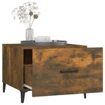vidaXL Table basse avec pieds en métal Chêne fumé 50x50x40 cm