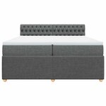 vidaXL Sommier à lattes de lit avec matelas Gris foncé 200x200cm Tissu