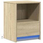 vidaXL Armoire de chevet avec lumières LED chêne sonoma