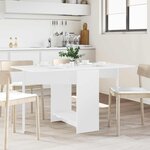vidaXL Table à dîner 138 x 70 x 73 5 cm Bois d'ingénierie Blanc