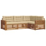 vidaXL Ensemble de canapés d'extérieur 4 Pièces Naturel et Beige