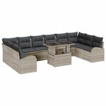 vidaXL Ensemble de canapé de jardin 11 Pièces Gris clair 100 x 55 x 73 cm