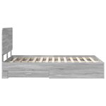 vidaXL Cadre de lit Gris Sonoma 135 x 190 cm Bois d'ingénierie