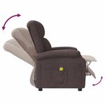 vidaXL Fauteuil de massage Marron foncé Tissu