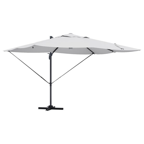 vidaXL Parasol cantilever Roma avec LEDs  sable  352x251x265 cm  en aluminium.