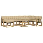 vidaXL Ensemble de canapés d'extérieur 9 pc Blanc et Beige