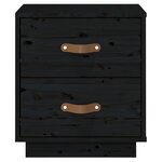  vidaXL Tables de chevet 2 Pièces Noir 40x34x45 cm Bois de pin massif