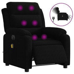 vidaXL Fauteuil inclinable de massage électrique noir velours