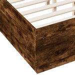 vidaXL Cadre de lit chêne fumé 135x190 cm bois d'ingénierie