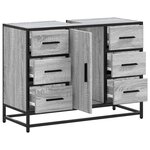 vidaXL Armoire lavabo de salle de bain sonoma gris bois d'ingénierie