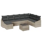 vidaXL Ensemble de salle à manger pour jardin 9 Pièces Gris clair