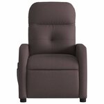 vidaXL Fauteuil de massage inclinable électrique Marron foncé Tissu
