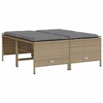 vidaXL Salon de jardin avec coussins 5 Pièces beige résine tressée