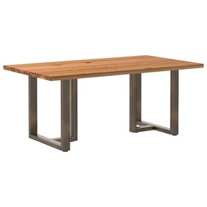 vidaXL Table à manger marron clair bois de chêne massif rectangulaire