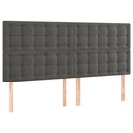 vidaXL Tête de lit à LED Gris foncé 180x5x118/128 cm Velours