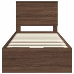 vidaXL Cadre de lit avec tiroir Chêne brun 90 x 190 cm Bois Ingénierie