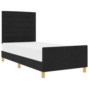 vidaXL Cadre de lit avec tête de lit Noir 80 x 200 cm tissu