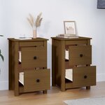 vidaXL Tables de chevet 2 Pièces Marron miel 40x35x61 5 cm Pin solide