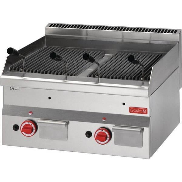 Grill pierre de lave professionnel - série 600 - gastro m -  - acier inoxydable 600x600x280mm